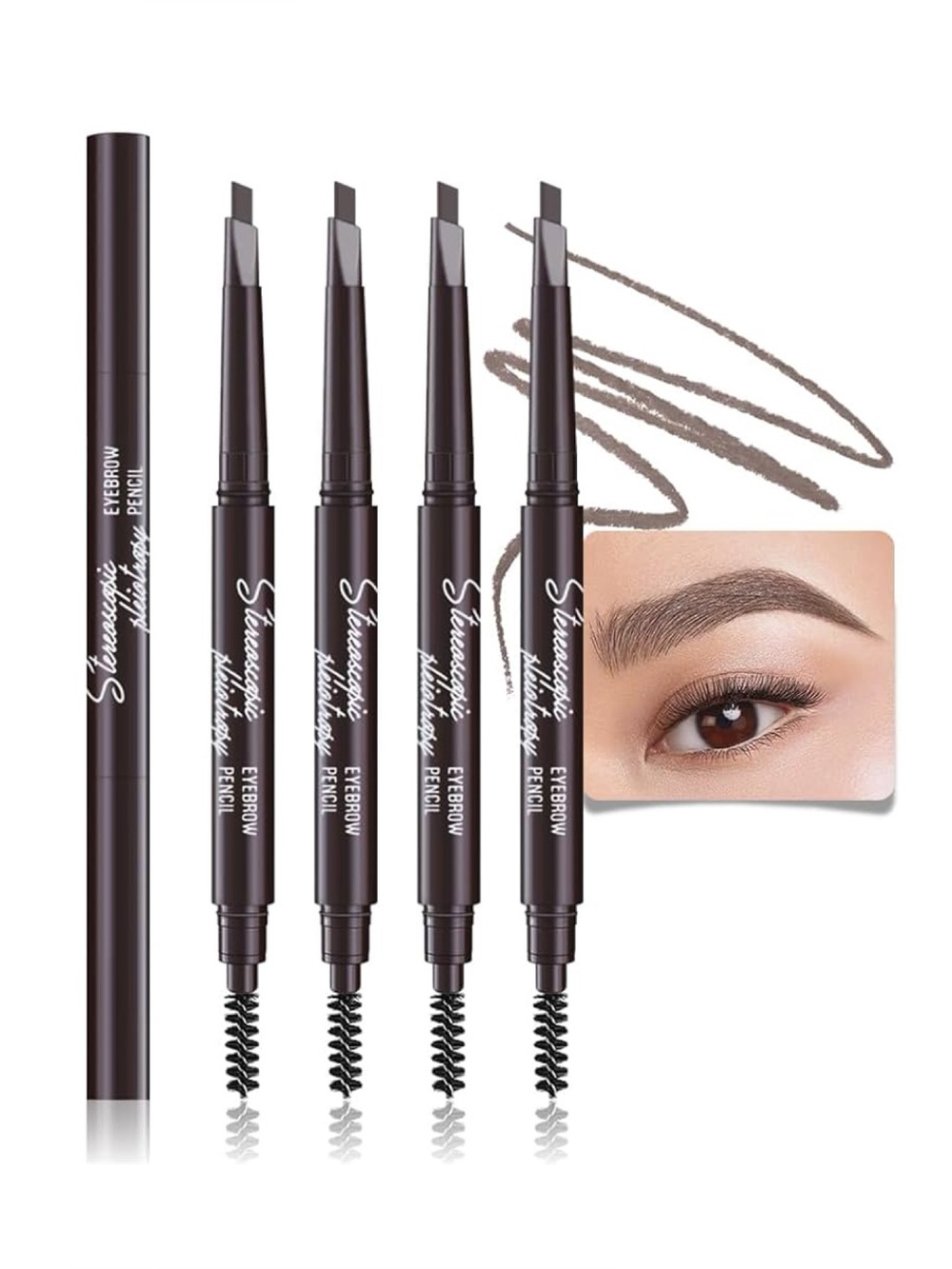 NIB WanTuoluo retractable eyebrow pencils “Dark Brown” set of 3
